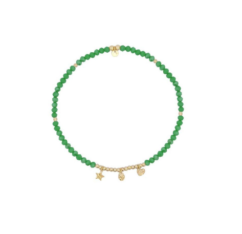 Cavigliera Dorata con Cristalli Verdi CAV-017 M1 C4 AU