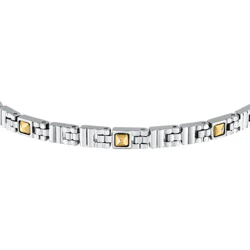 Bracciale Uomo Acciaio e Dorato SATM27