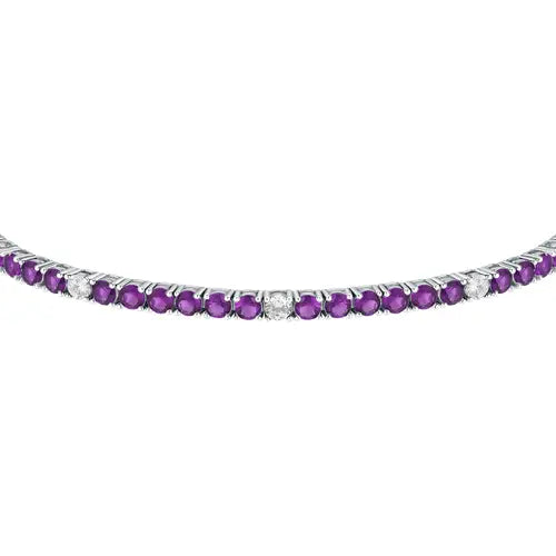 Bracciale Tesori Tennis con Zirconi Bianchi e Viola SAIW225