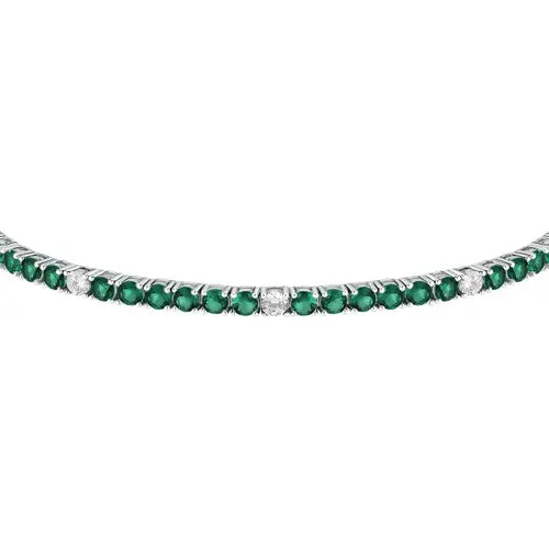Bracciale Tesori Tennis con Zirconi Verdi e Bianchi SAIW232
