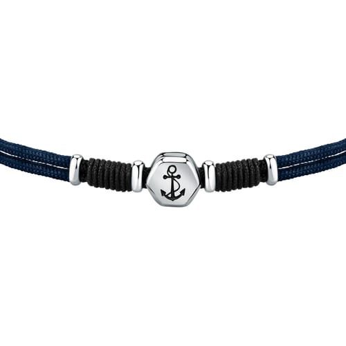 Bracciale Uomo Marine Acciaio, Nero e Blu con Ancora SAGJ33
