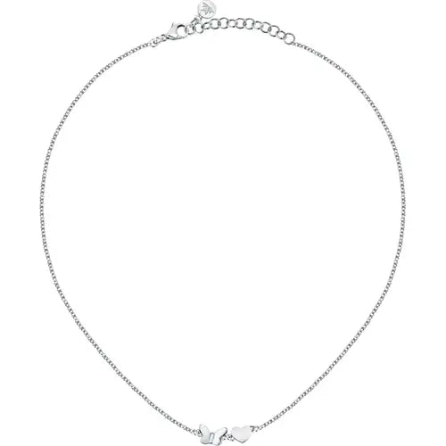 Collana Talismani Acciaio con Farfalla e Cuore SAUN32