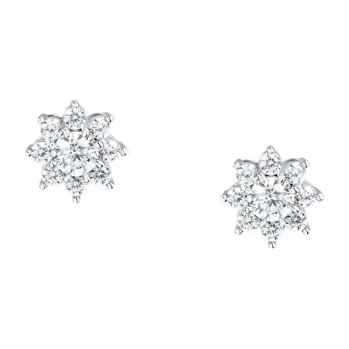 Orecchini Tesori con Zirconi Bianchi a Fiore SAIW187