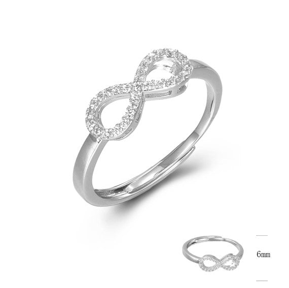 Anillo plata 925 rodiada circonitas blancas talla ajustable EVAN05002900