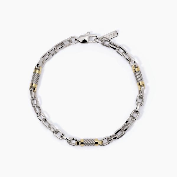 Bracciale Uomo in Acciaio e Dorato 232372