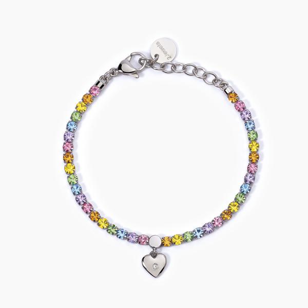 Bracciale con Cristalli Multicolor e Cuore 232392