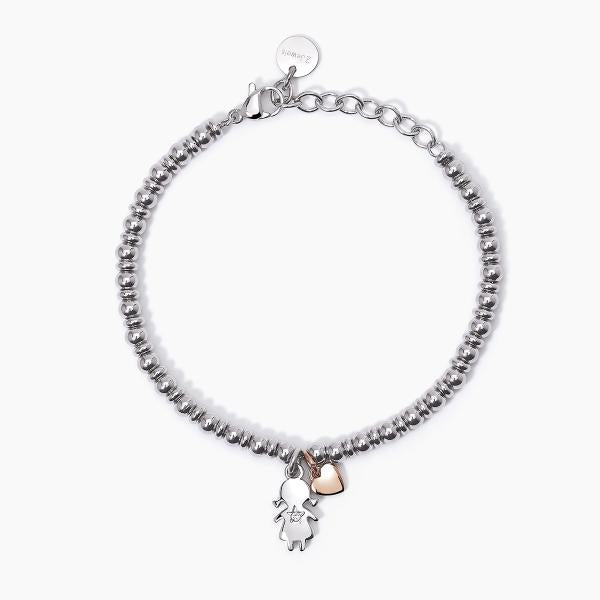 Pulsera con Niña y Corazón Rosa 232404