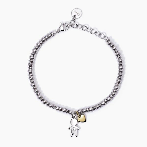 Pulsera con Niño y Corazón Dorado 232405