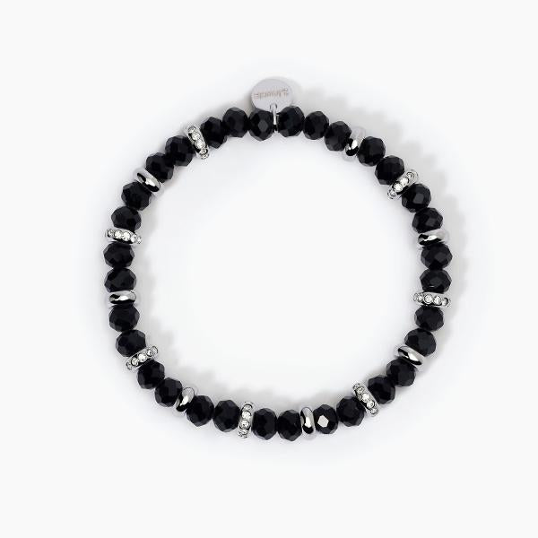 Bracciale con Glass Nero e Cristalli 232415