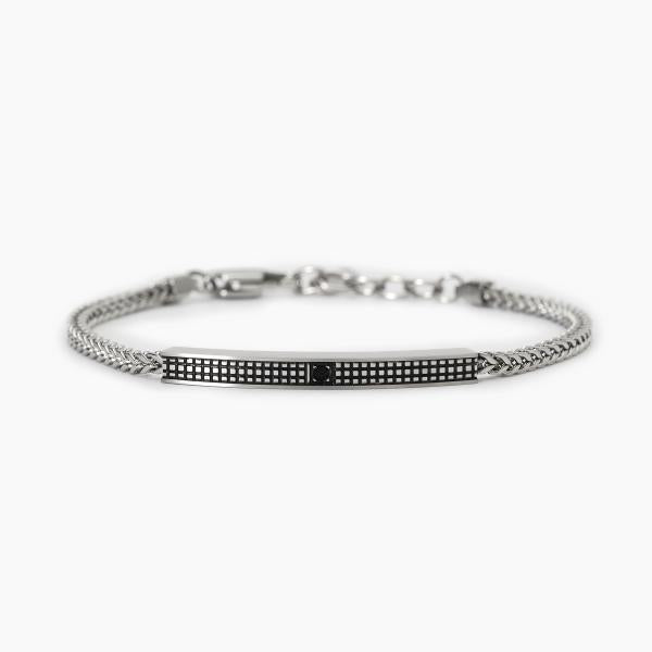 Bracciale Uomo Acciaio con Piastra e Cristallo 232464