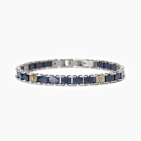 Bracciale Uomo Acciaio e Ceramica Blu 232468