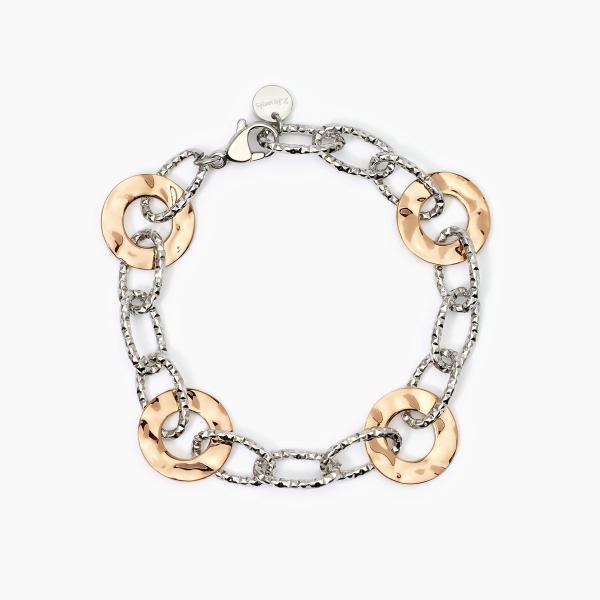 Bracciale in Acciaio con Elementi Rosati 232488