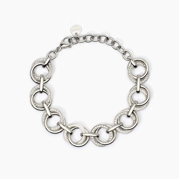 Bracciale con Elementi Tondi e Cristalli Bianchi 232491
