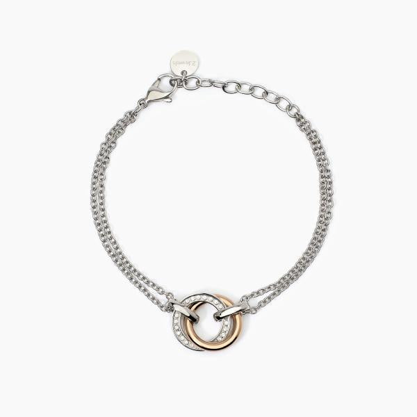 Bracciale con Elemento Lucido Rosato e Cristalli Bianchi 232492