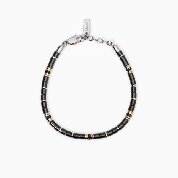 Bracciale Uomo con Cilindri di Ceramica Nera 232496