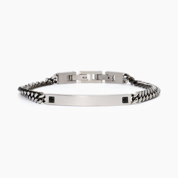Bracciale Uomo Gunmetal e in Acciaio con Piastra Centrale 232498