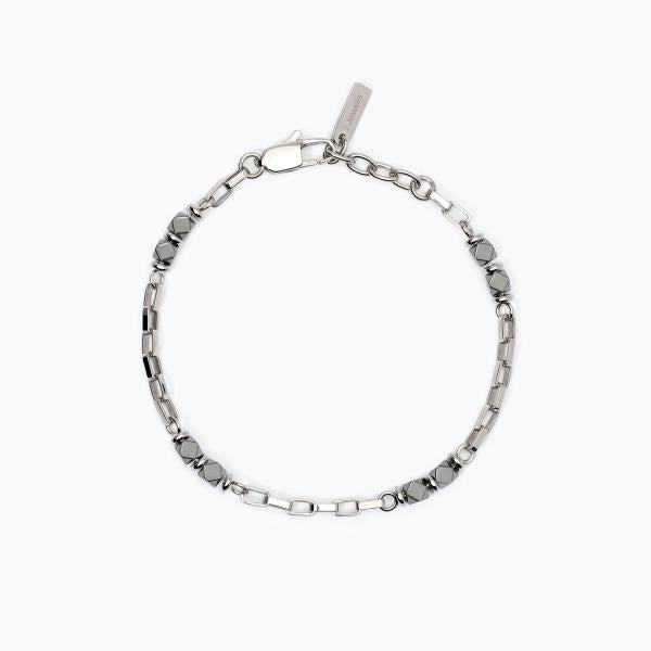 Bracciale Uomo con Ematite Grigia Cubica 232499