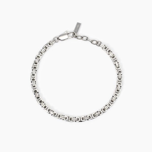 Bracciale Uomo in Acciaio con Catena Bizantina Quadrata 232500