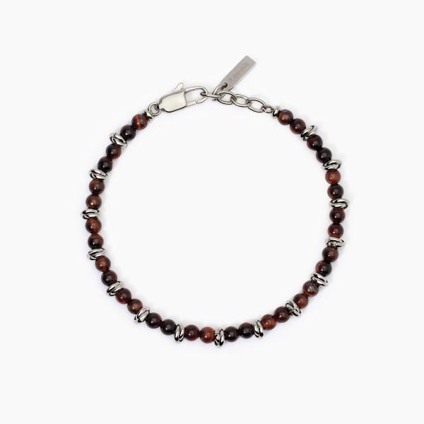 Bracciale Uomo con Occhio di Tigre Rosso 232501