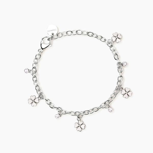 Bracciale Acciaio con Quadrifoglio e Cristalli 232521