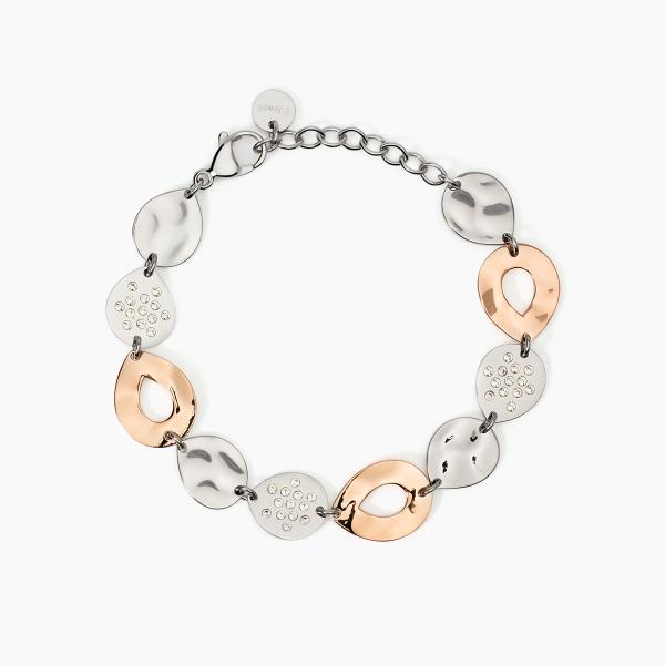 Bracciale Acciaio e Rosato con Cristalli 232540