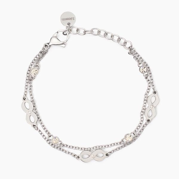 Bracciale Acciaio con Cristalli e Infinito 232543