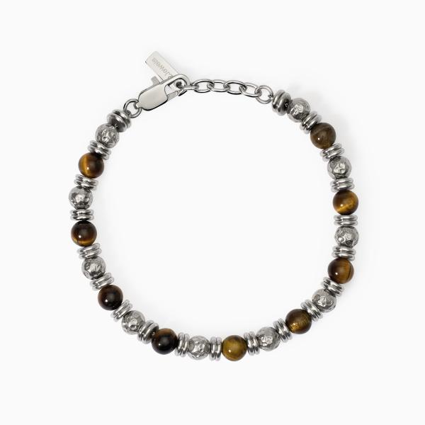 Bracciale Uomo con Sfere Occhio di Tigre 232562