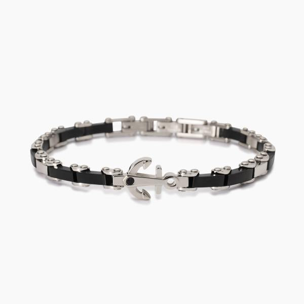 Bracciale Uomo Acciaio e Gunmetal con Ancora 232569