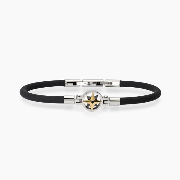 Bracciale Uomo Acciaio e Gunmetal con Rosa dei Venti 232579