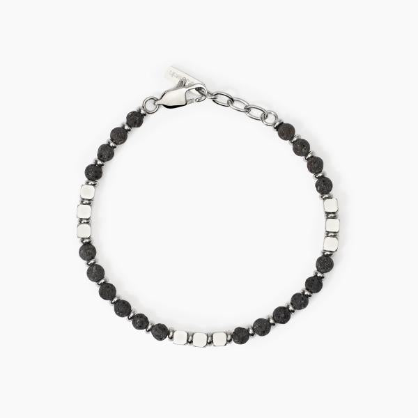 Bracciale Uomo Acciaio con Pietra Lavica 232583