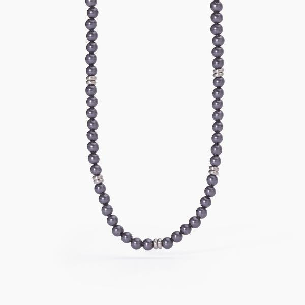 Collana Uomo con Perla Conchiglia 4mm Nera 251847