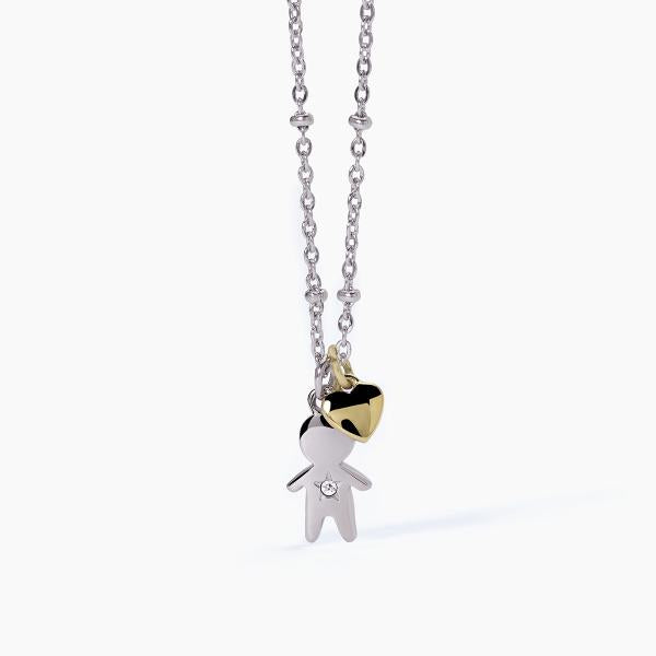 Collar con Niño y Corazón de Oro 251850