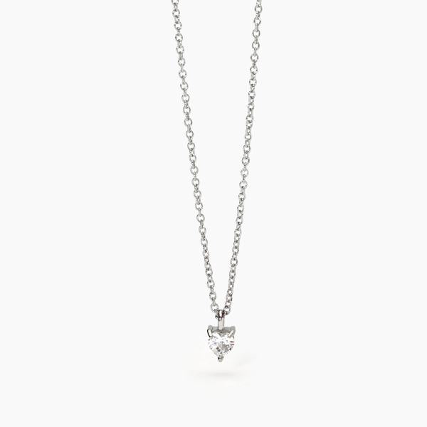 Girocollo con Zircone a Cuore Bianco 251872