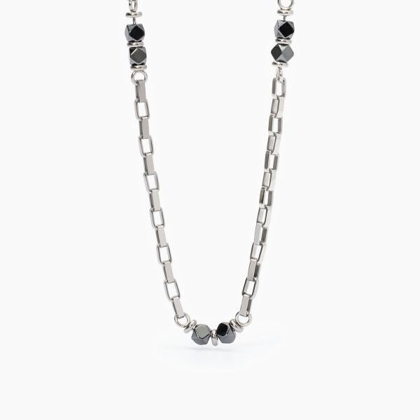 Collana Uomo con Ematite Grigia Cubica 251925