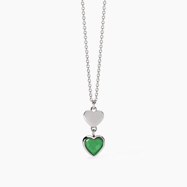 Girocollo Cuore con Vetro Verde 251963