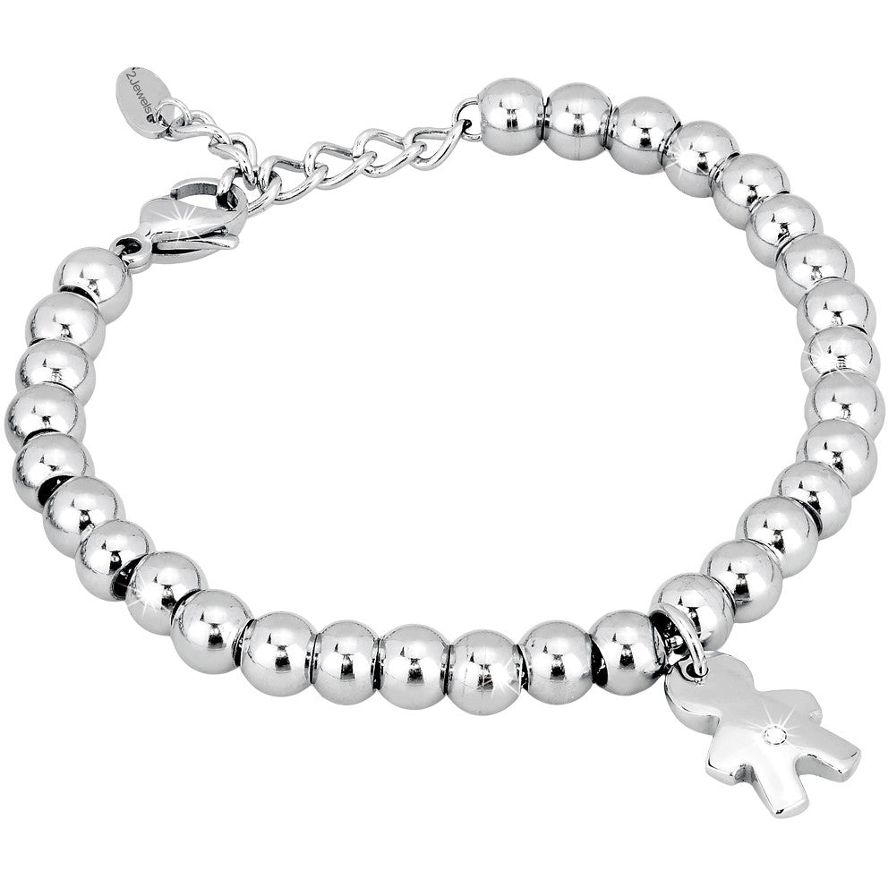 Bracciale in Acciaio con Bimbo e Cristallo 231354