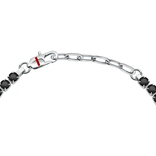 Bracciale Uomo Tennis con Gemme Nere SANN45
