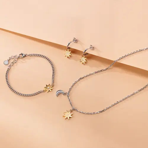 Collana Maia con Stella Dorata e Luna SAUY03
