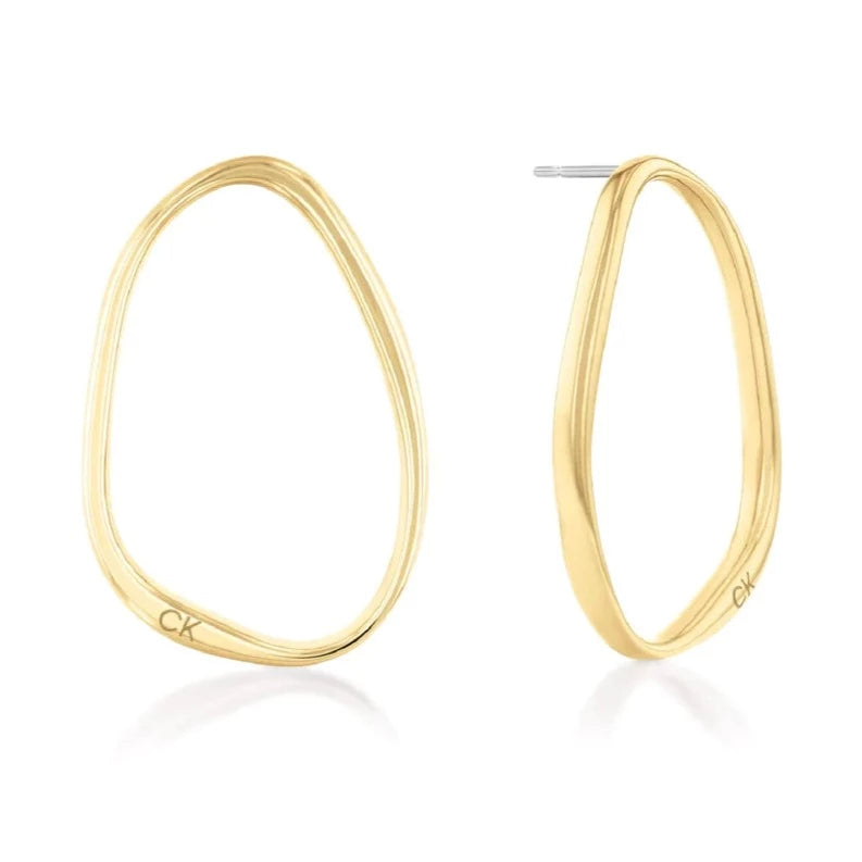 Orecchini Sculptural Elongated Drops Dorati 35000451