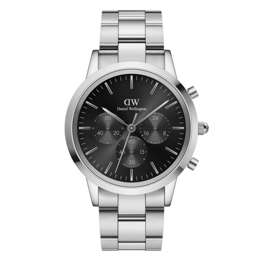 Orologio Uomo Iconic Chronograph Acciaio e Nero DW00100645