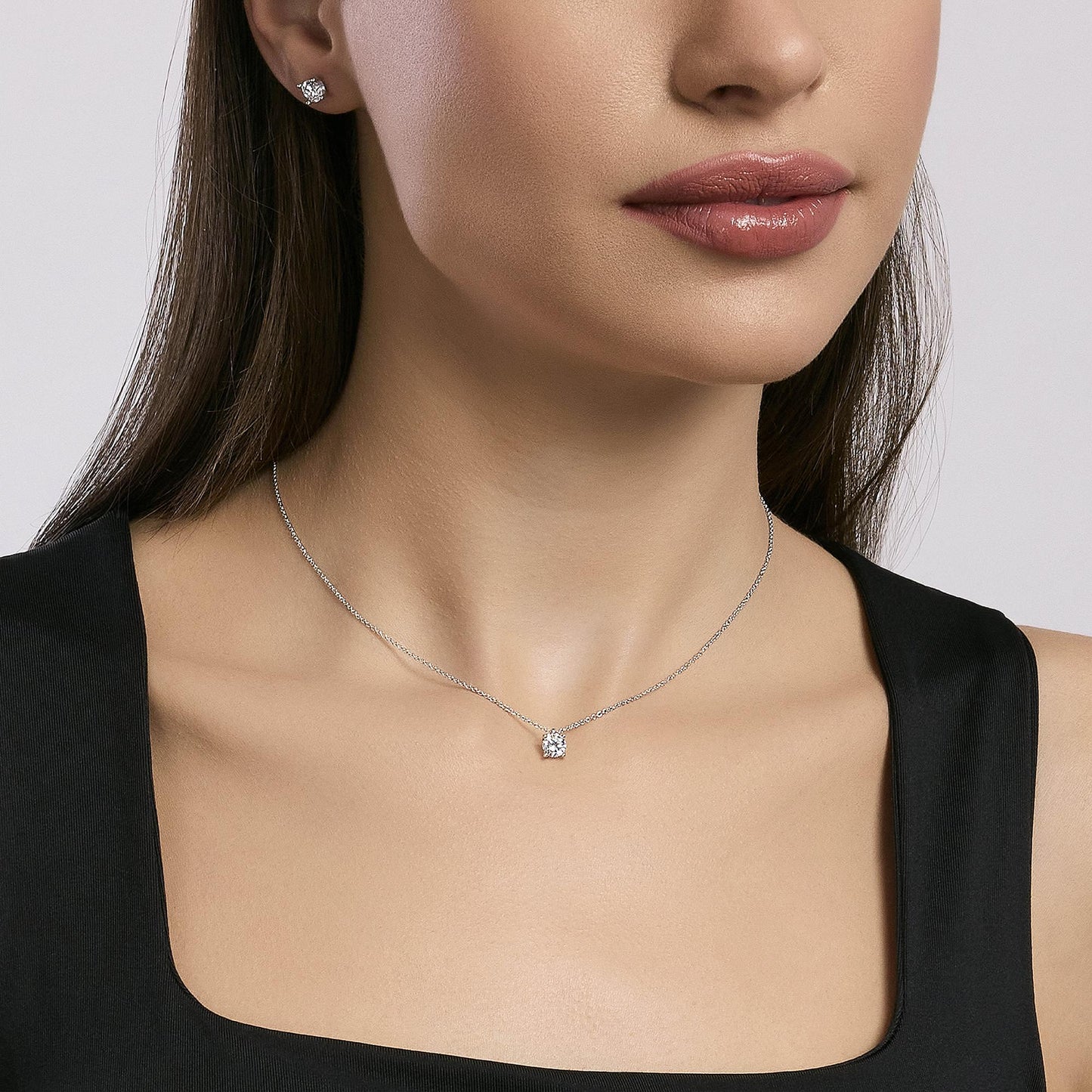 Girocollo Shiny in Argento con Catena Forzatina e Punto Luce 553550