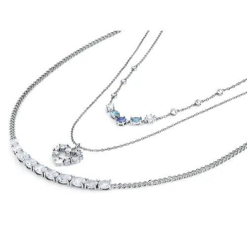Set Collana e Orecchini con Cristalli Azzurri e Blu SAVY25