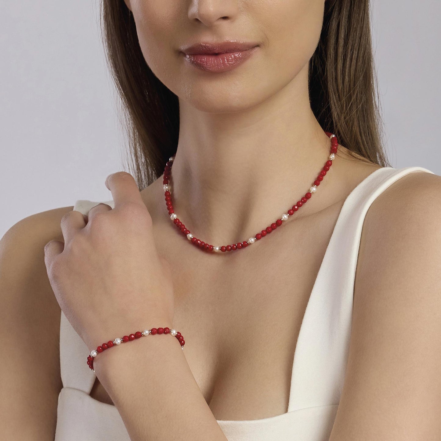 Bracciale Beach Code con Perle Coltivate e Corallo Bambù 533748