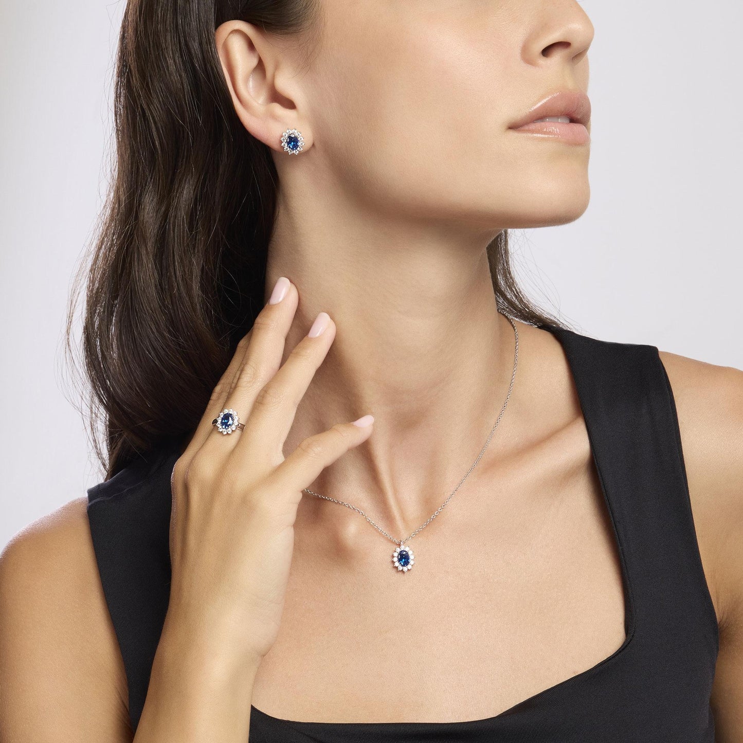 Girocollo Cool Or Rétro? in Argento con Zaffiro Sintetico 553646