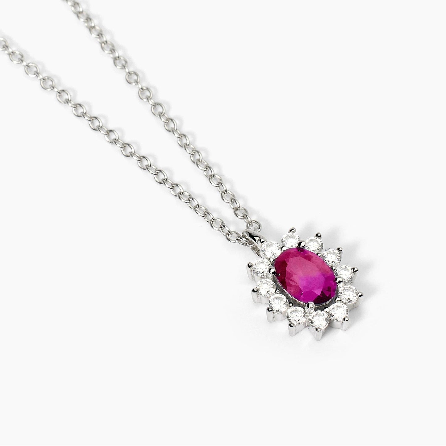 Girocollo Cool Or Rétro? in Argento con Rubino Sintetico 553647