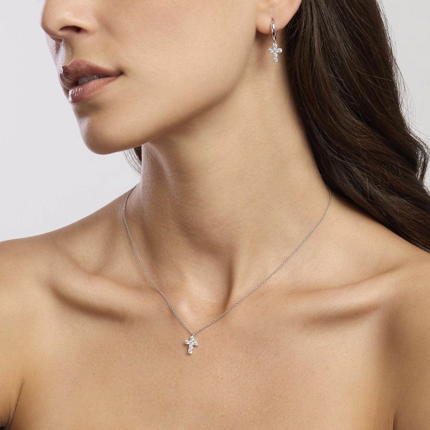 Girocollo Croce Del Sud in Argento con Croce e Zirconi 553658