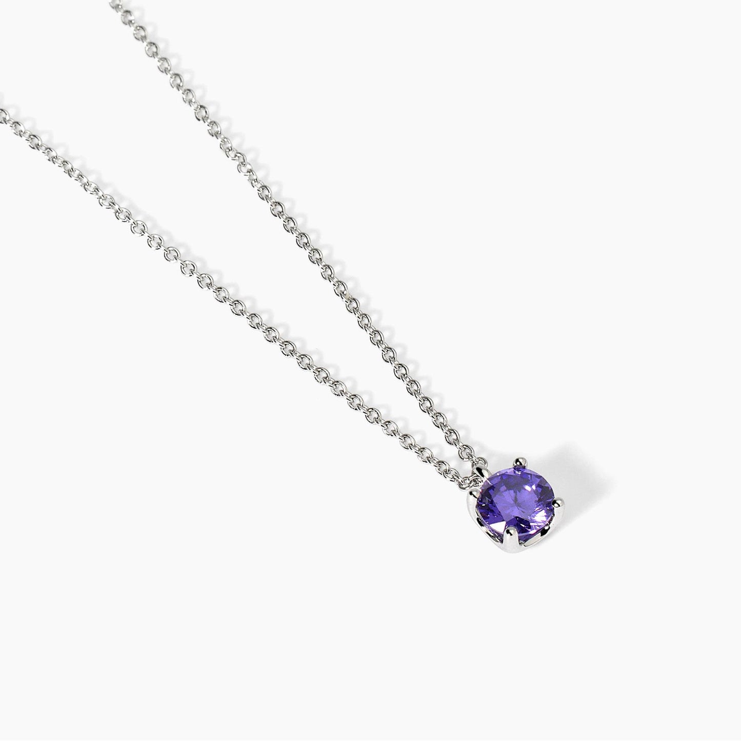 Girocollo Shiny in Argento con Zircone Viola 553673
