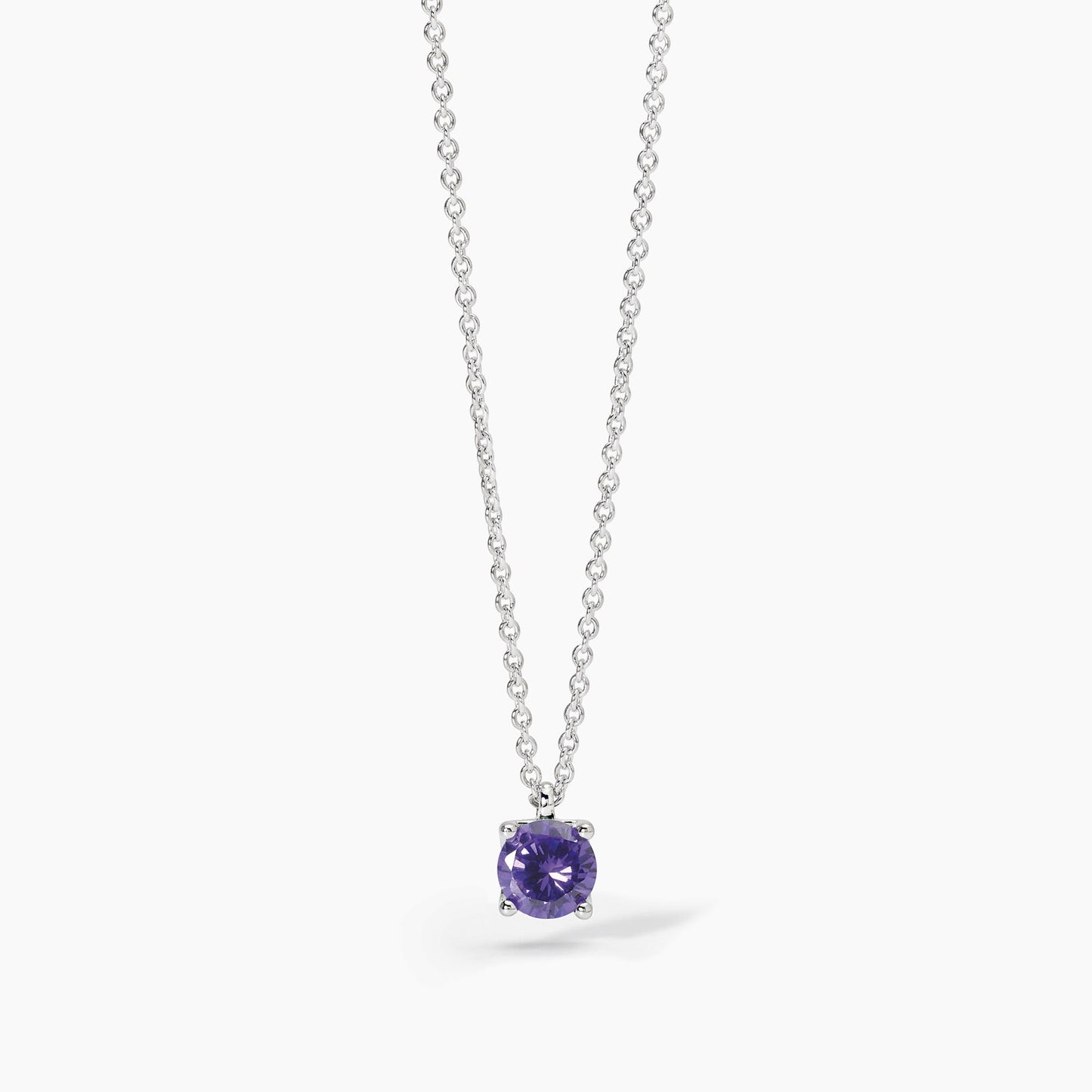 Girocollo Shiny in Argento con Zircone Viola 553673