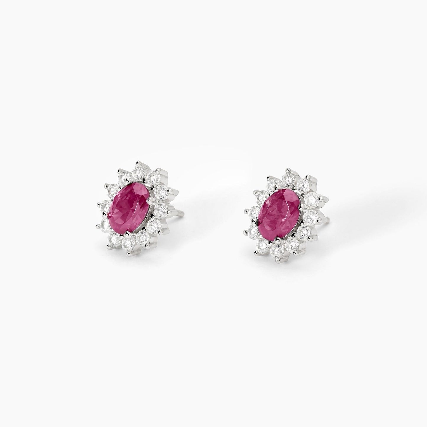 Orecchini Cool Or Rétro? in Argento con Rubino Sintetico Ovale 563717