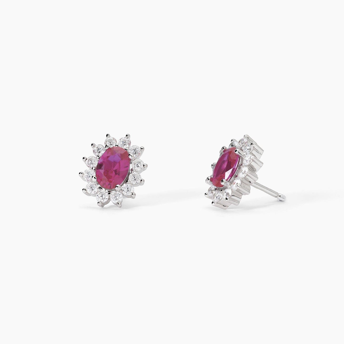 Orecchini Cool Or Rétro? in Argento con Rubino Sintetico Ovale 563717